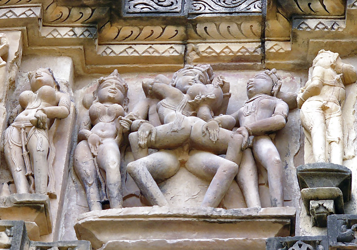 The erotic sculptures of Khajuraho (India) #12847516