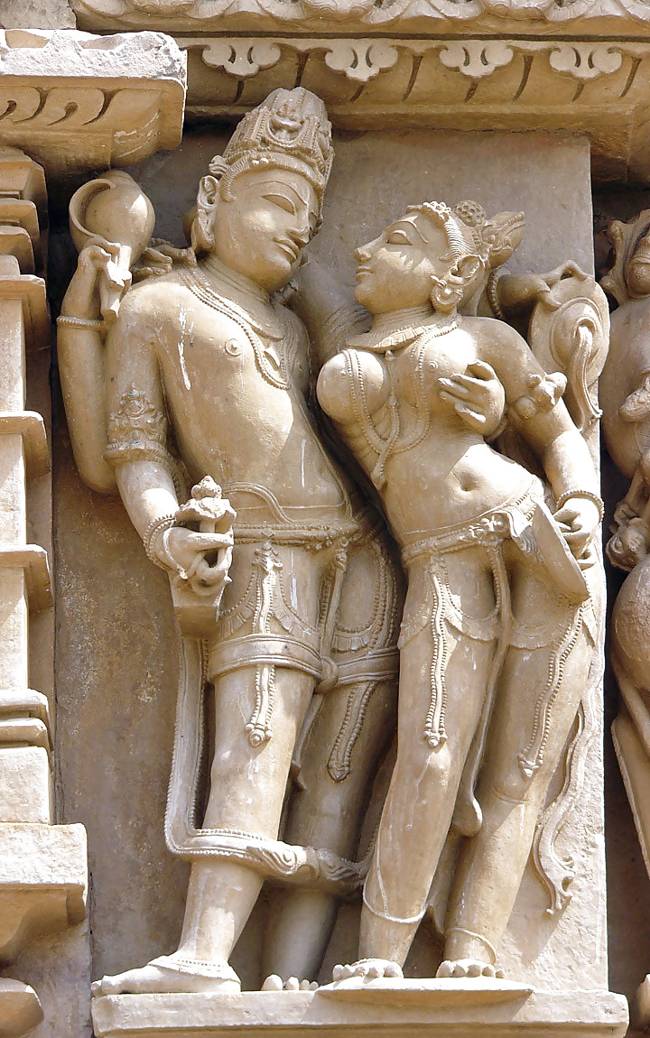 The erotic sculptures of Khajuraho (India) #12847538