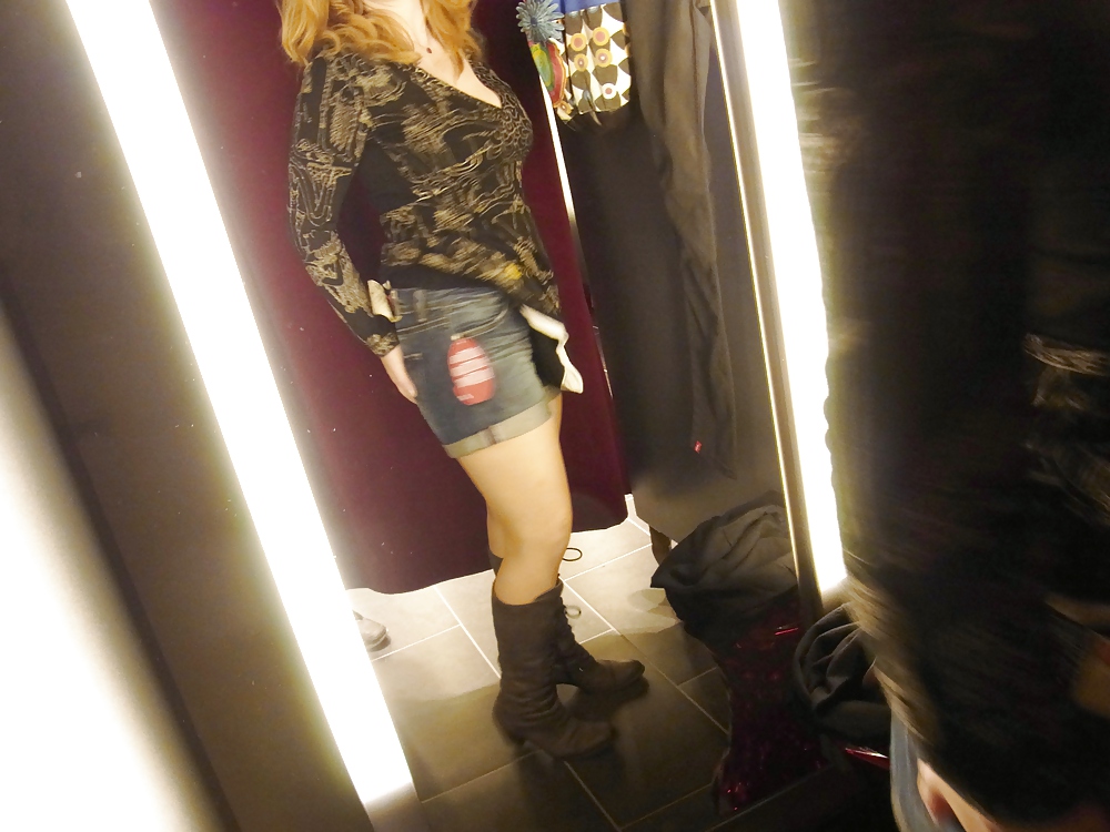 Chubby redhead Part17 half shaved in car & dressing room #16127714