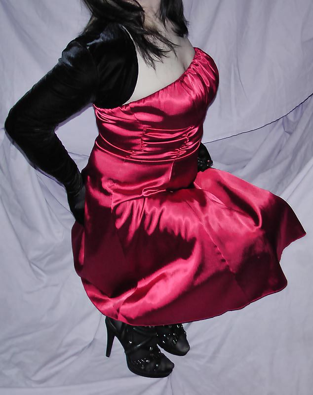 CD Dressing up in satin dress and nylons #5112643