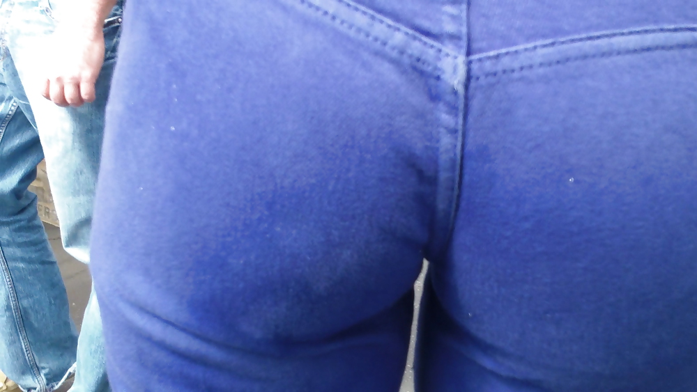 Beautiful teen butt & ass in jeans up close  #7339196