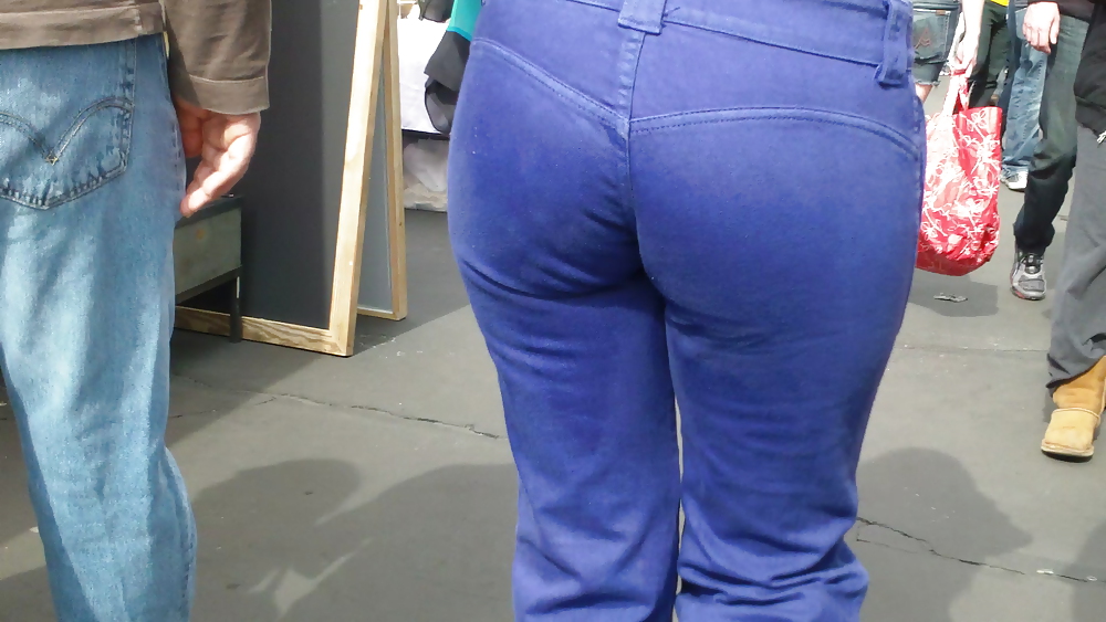 Beautiful teen butt & ass in jeans up close  #7339267