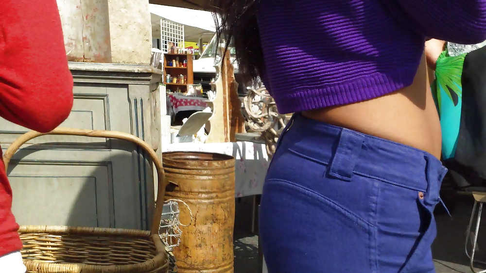 Beautiful teen butt & ass in jeans up close  #7339344
