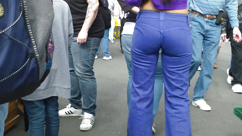 Beautiful teen butt & ass in jeans up close  #7339413