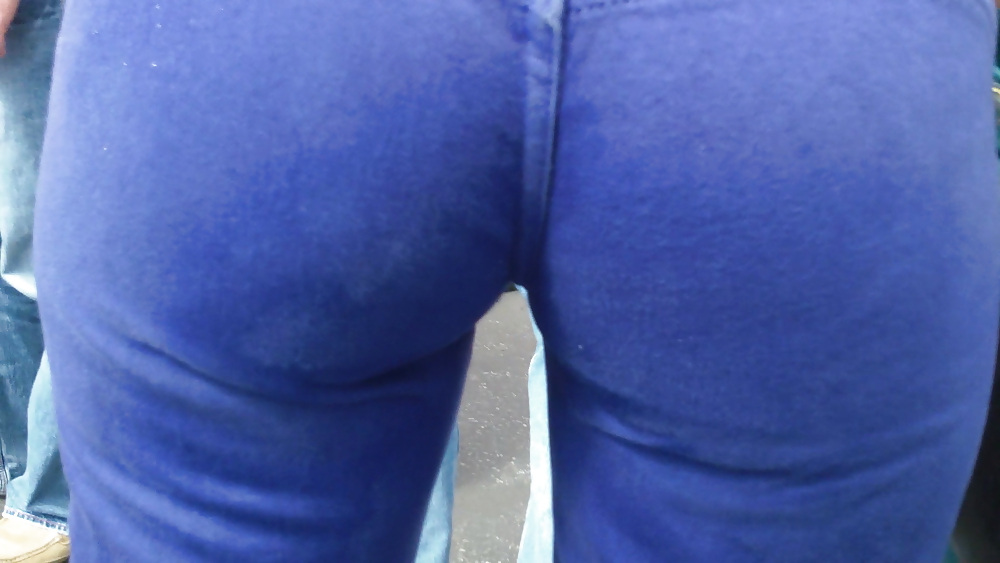 Beautiful teen butt & ass in jeans up close  #7339431