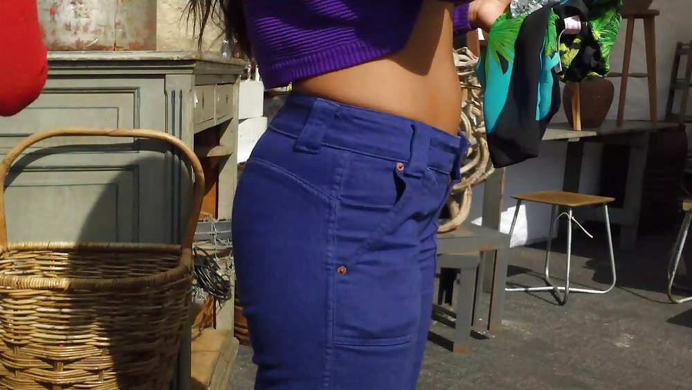 Beautiful teen butt & ass in jeans up close  #7339442