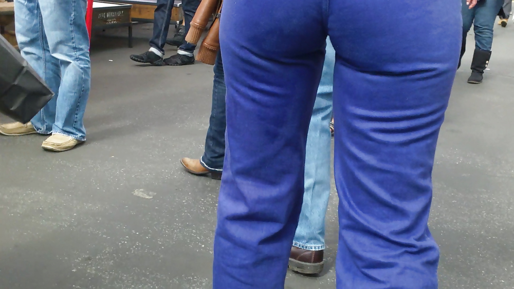 Beautiful teen butt & ass in jeans up close  #7339662