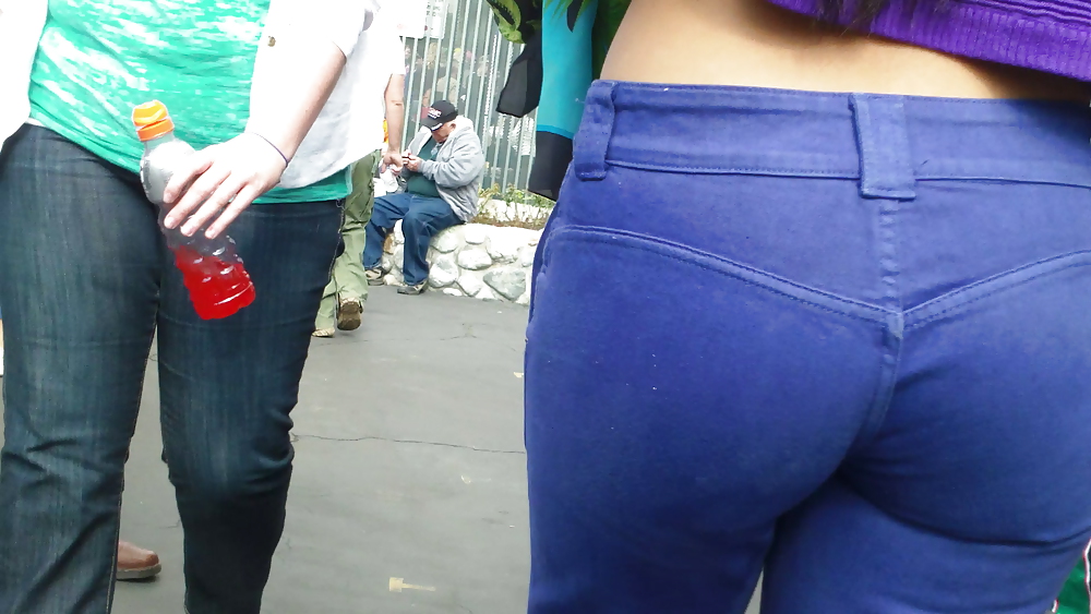 Beautiful teen butt & ass in jeans up close  #7339673