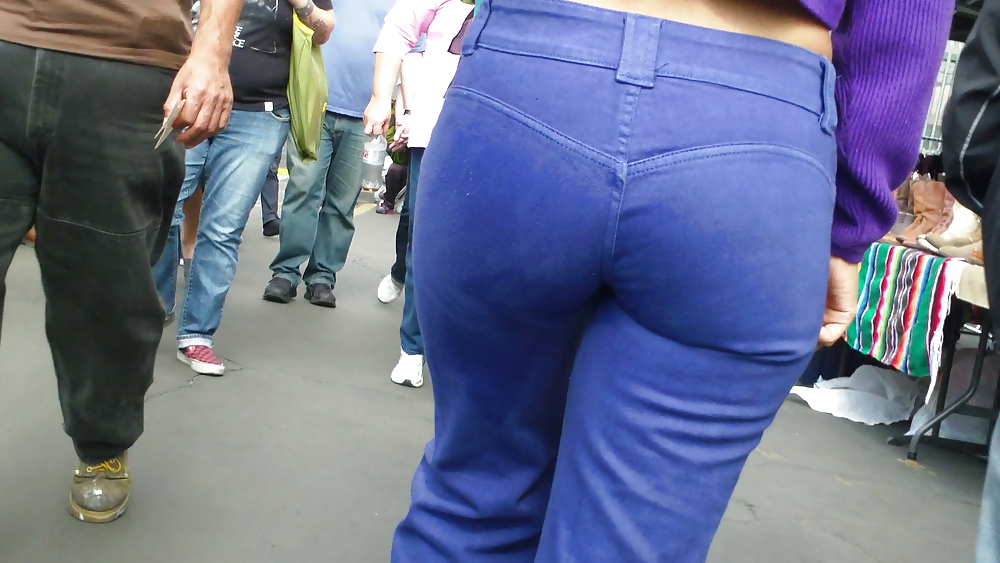 Beautiful teen butt & ass in jeans up close  #7339730