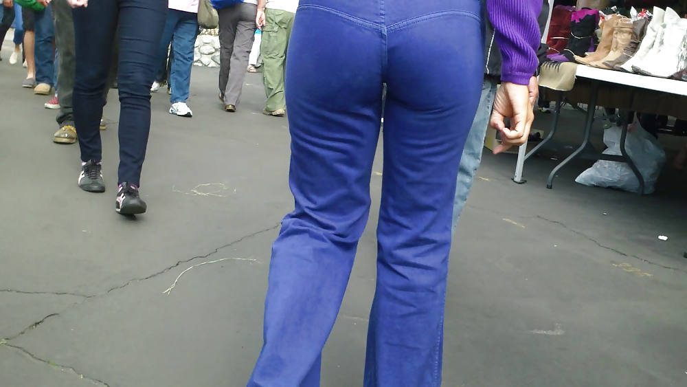 Beautiful teen butt & ass in jeans up close  #7339773