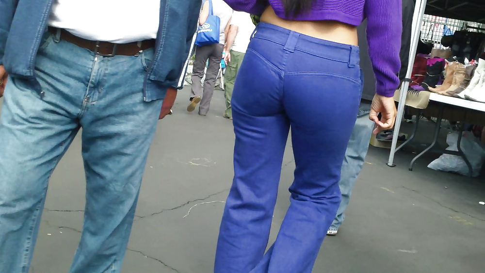 Beautiful teen butt & ass in jeans up close  #7339784
