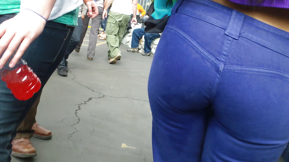 Beautiful teen butt & ass in jeans up close  #7339820