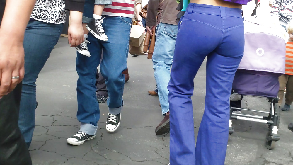 Beautiful teen butt & ass in jeans up close  #7339831