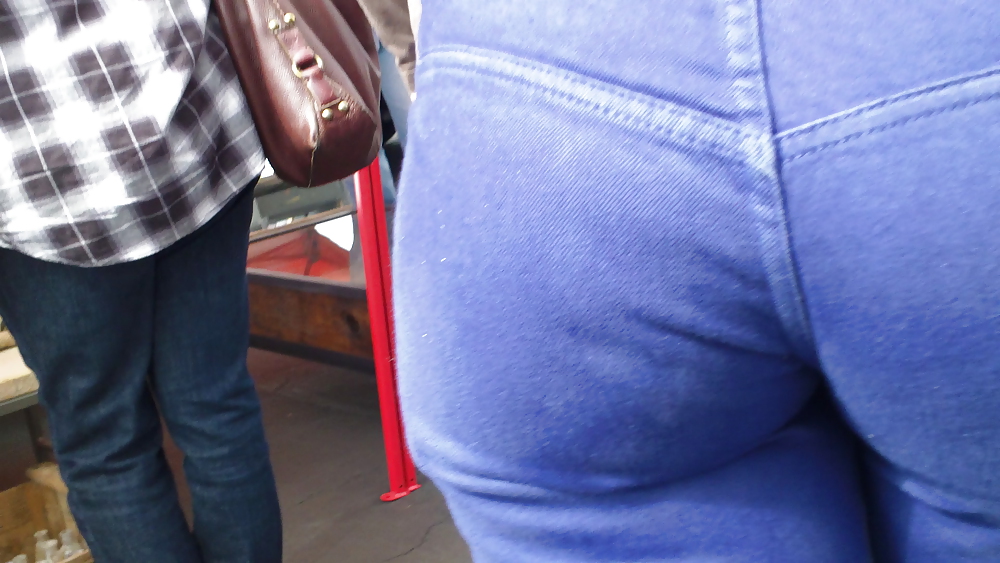 Beautiful teen butt & ass in jeans up close  #7339858