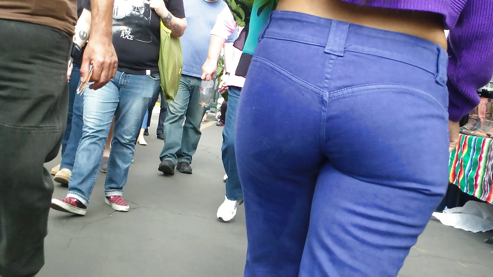Beautiful teen butt & ass in jeans up close  #7339877