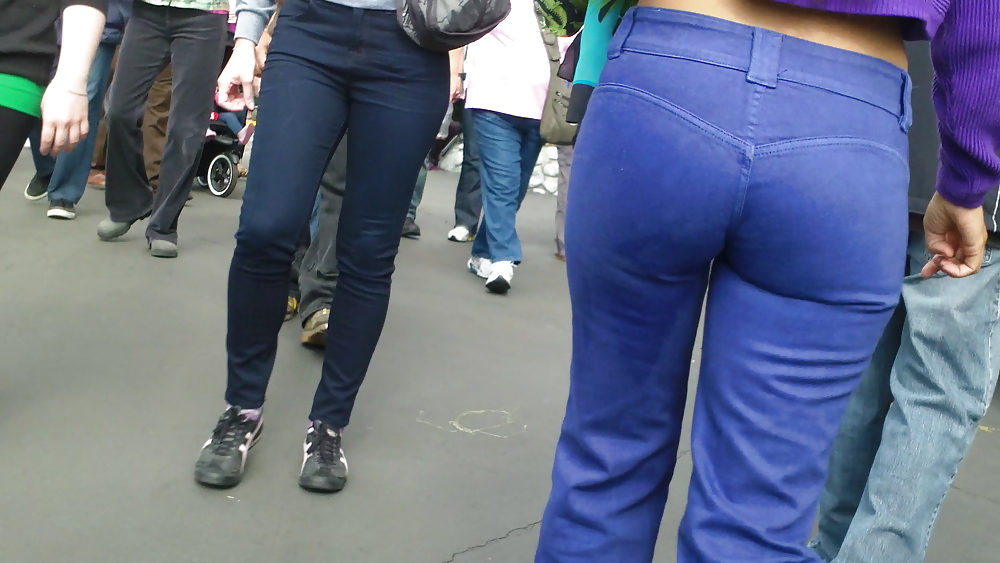 Beautiful teen butt & ass in jeans up close  #7339889