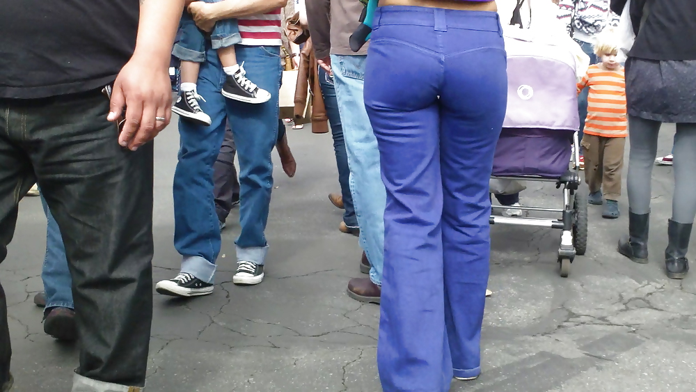 Beautiful teen butt & ass in jeans up close  #7339903