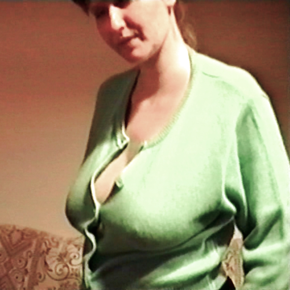 SAG - Mommies Big Bikini Boobs In & Out Green Sweater 13 #12890147