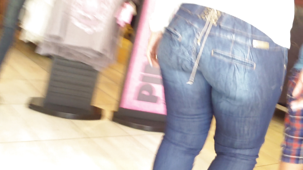 MILF big ass & butt super tight jeans #21936003