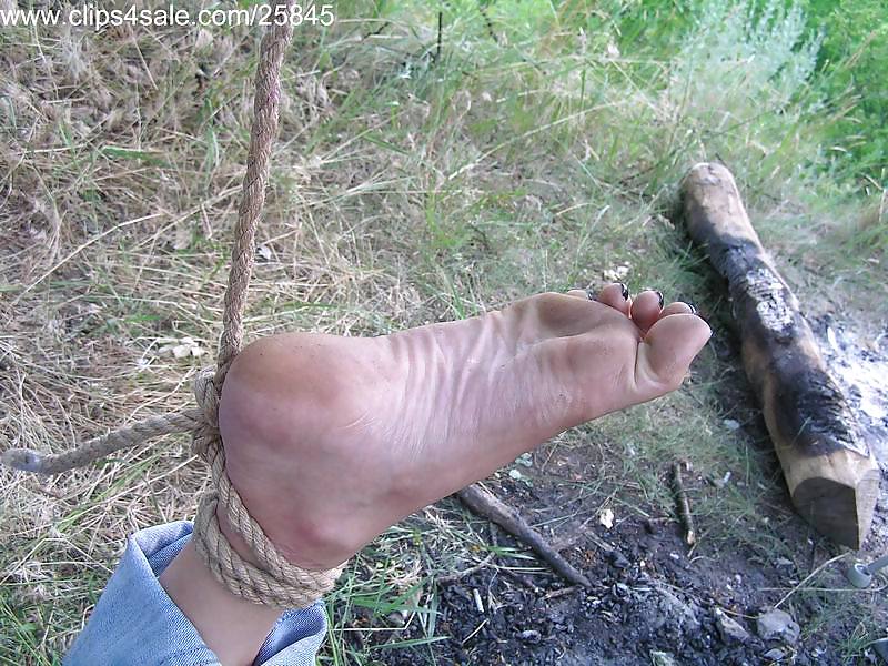 Bondage foot and cumshot on soles #6142852