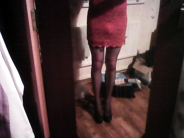 Sissy Teen Wearing Step Moms Dress and Stockings x #16812366