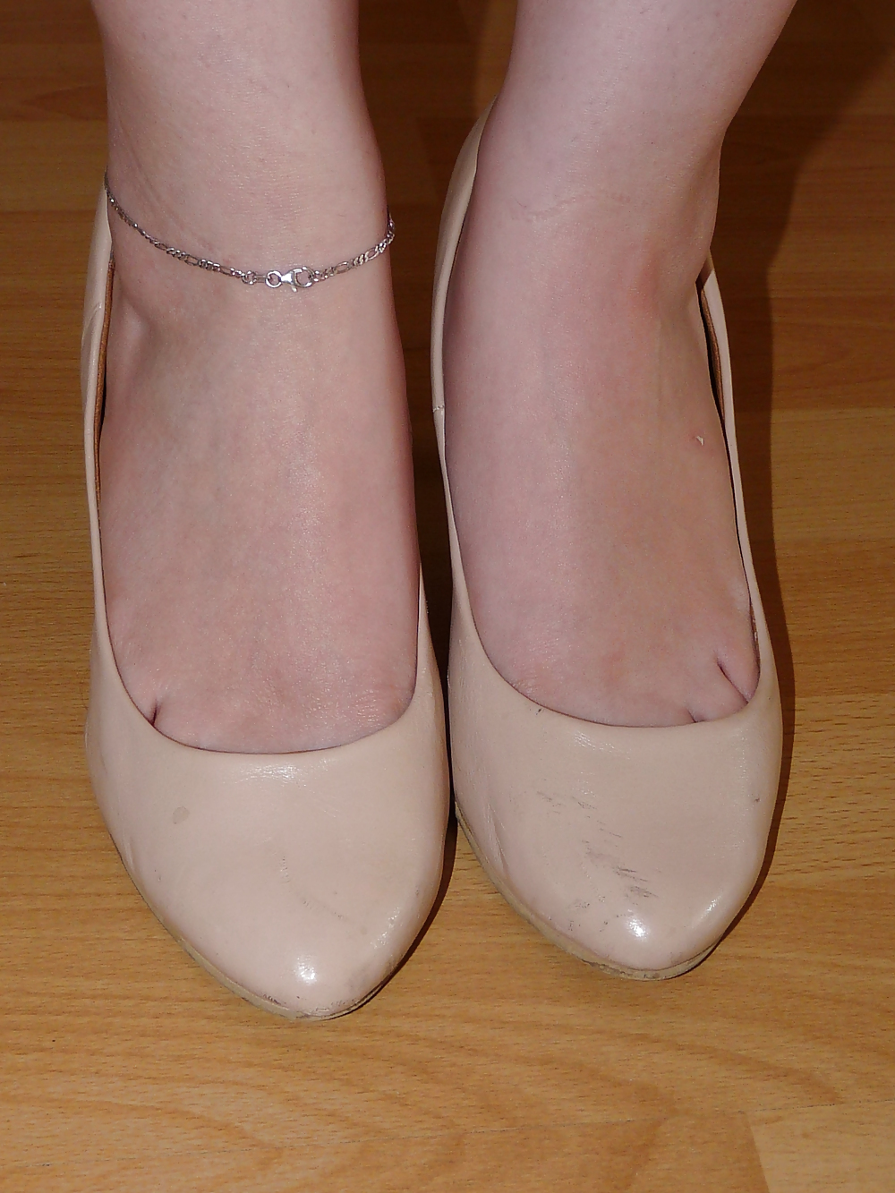 Wifes well worn nude heels pumps #15899523