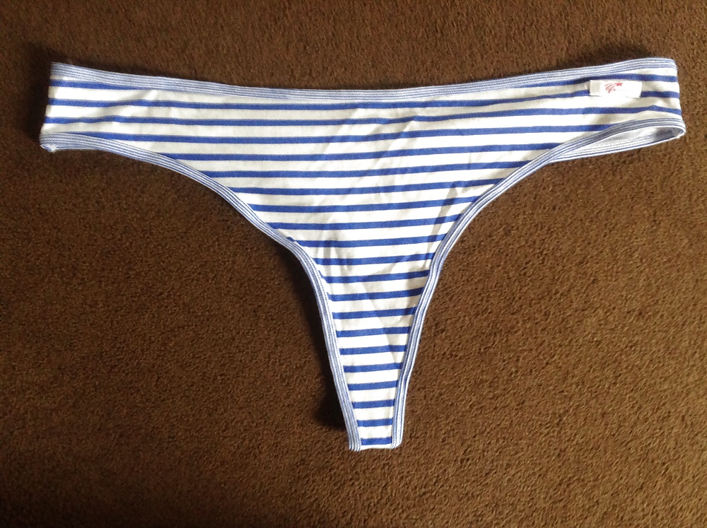 Wife's Striped Cotton Thong #22059814