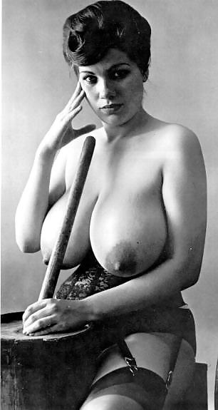 Vintage brunette posing her big lovely titties #15022747