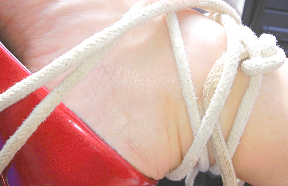 Red Pumps tied up and feet,dried cum #15775638