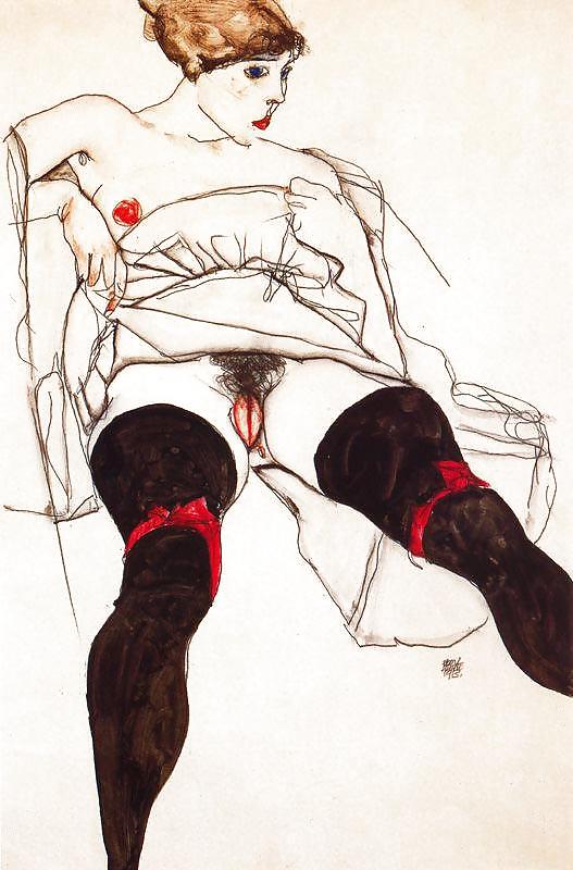 Drawn Ero and Porn Art 30 - Egon Schiele #8368838