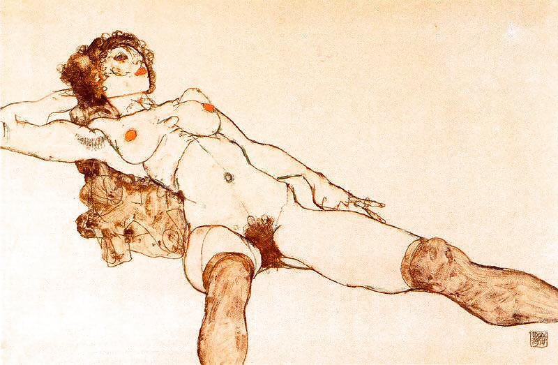 Drawn Ero and Porn Art 30 - Egon Schiele #8368873