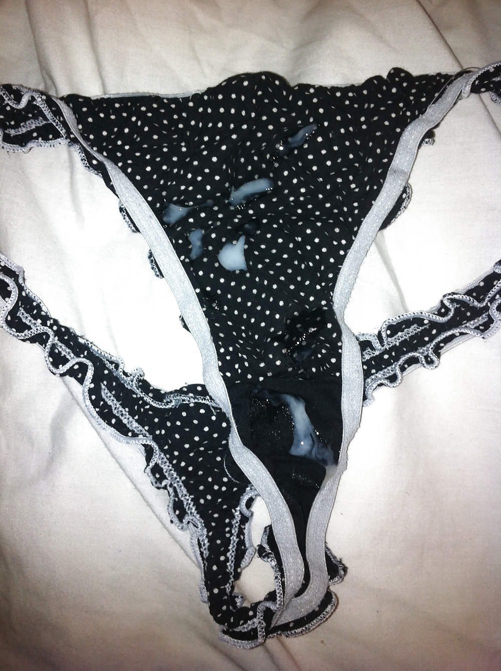 One more pair of my gf,s soiled knickers i cum over #9639069