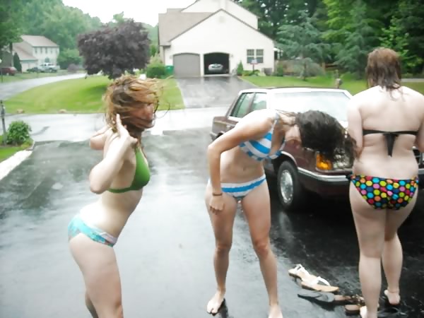 Susan,Denise,Karen having fun washing my car #1053570
