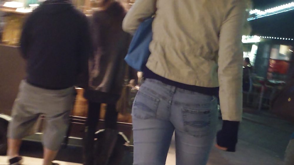 Butts & ass at night in tight jeans #10296386