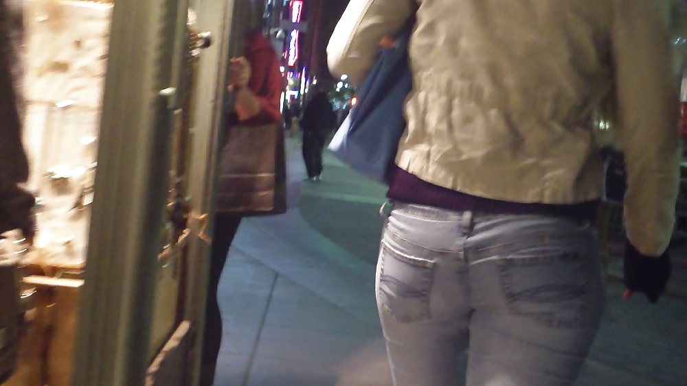 Butts & ass at night in tight jeans #10296435