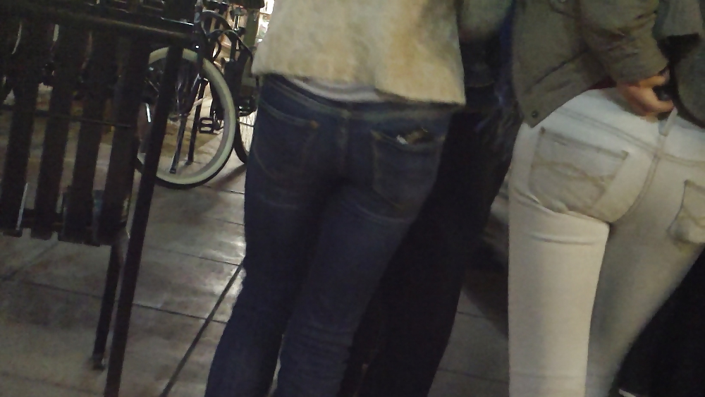 Butts & ass at night in tight jeans #10296485