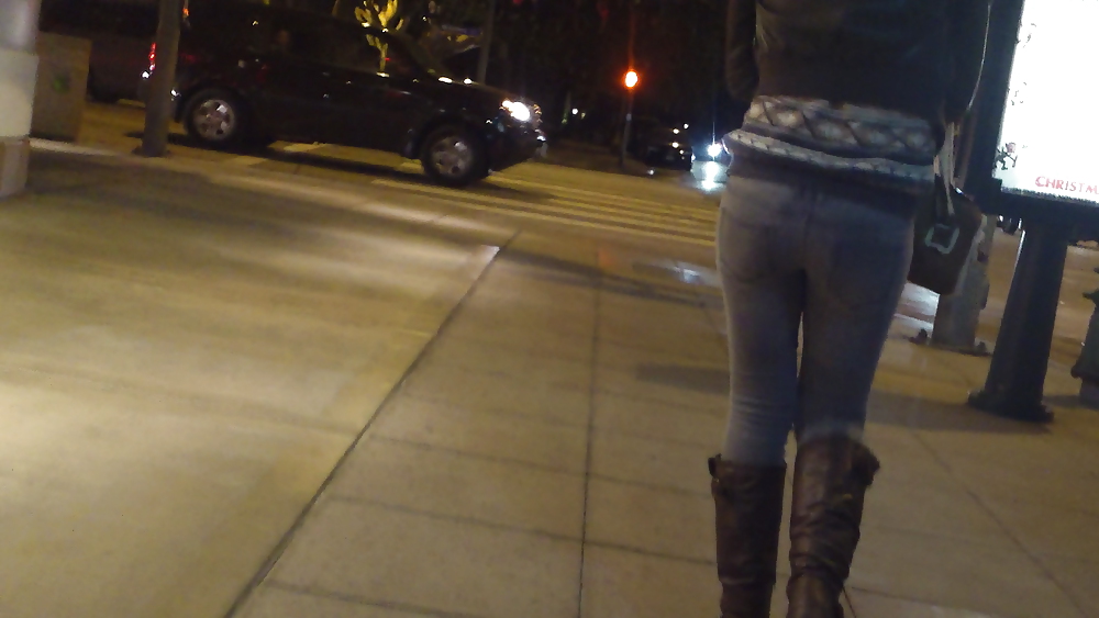 Butts & ass at night in tight jeans #10296549