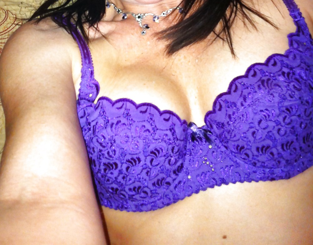 Purple thong panties and bra #20117355