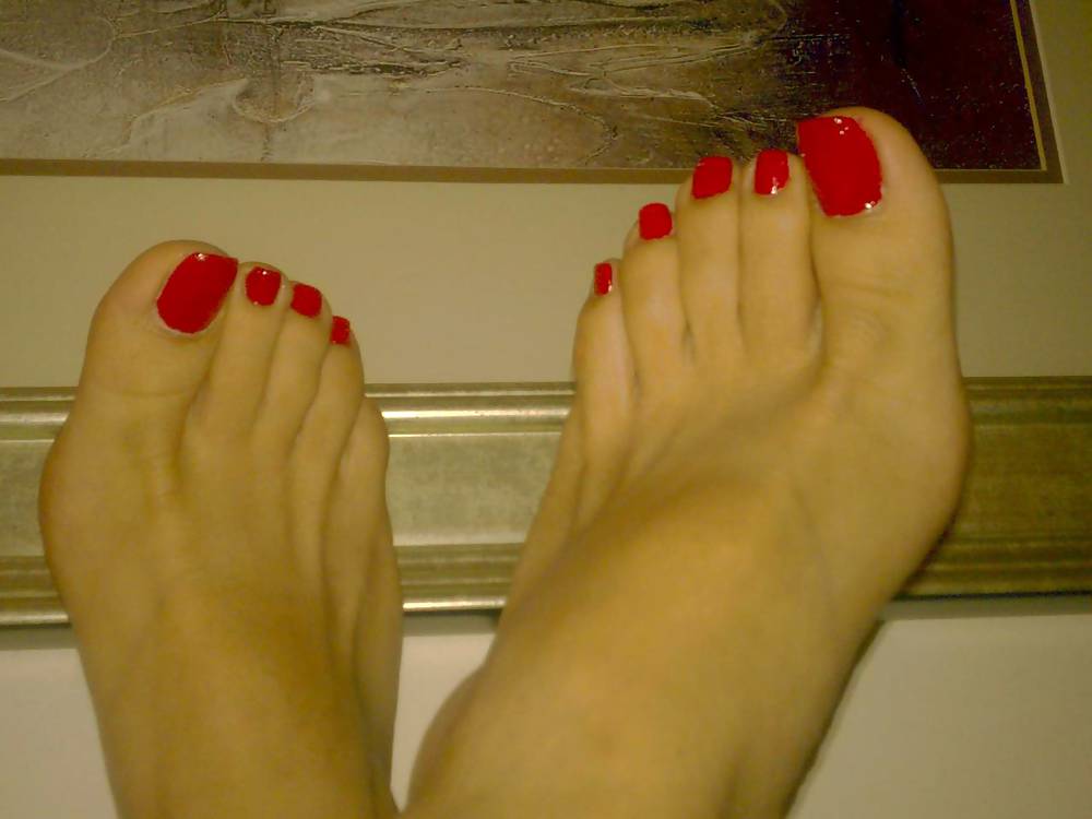 Sexy feet red toes #16405164