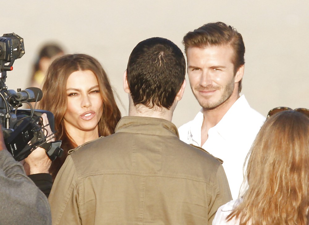 Sofia Vergara & David Beckham a Diet Pepsi commercial in LA #4483737
