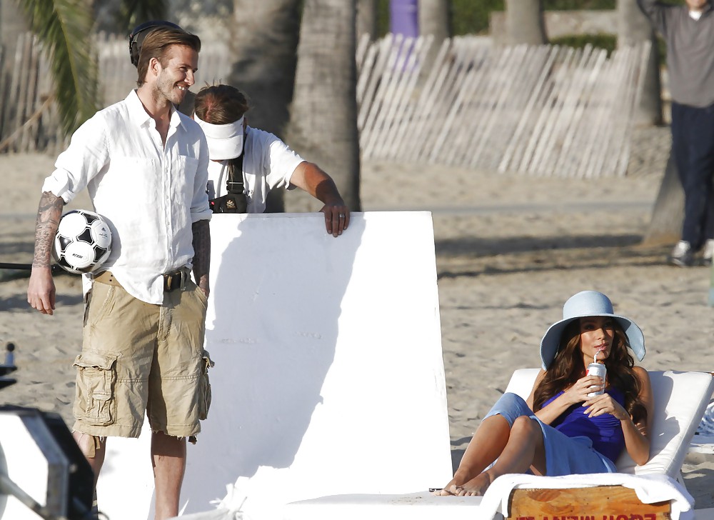 Sofia Vergara & David Beckham a Diet Pepsi commercial in LA #4483744