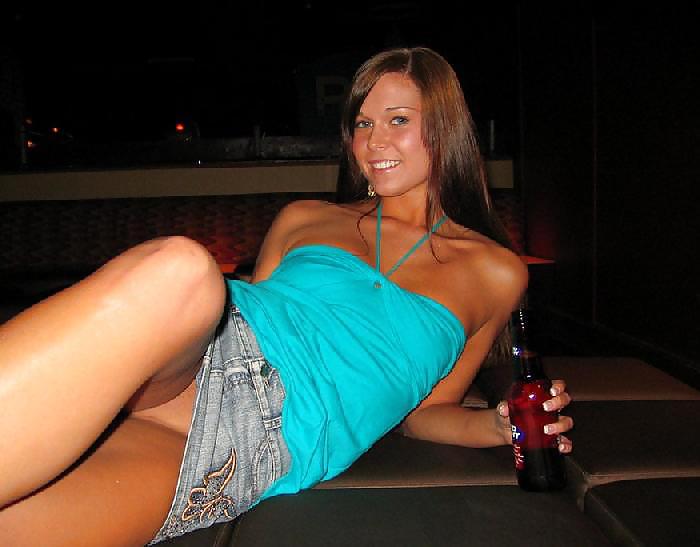 Teen brunette flashing in a pub #12007908