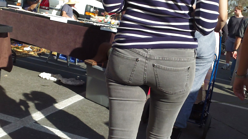 Hot sexy Italian Teen ass & butt in tight grey jeans #8900892