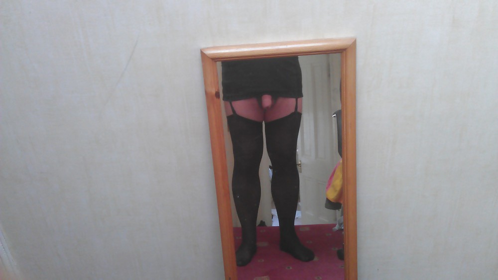 My new coralette and stockings and heels  #17217967