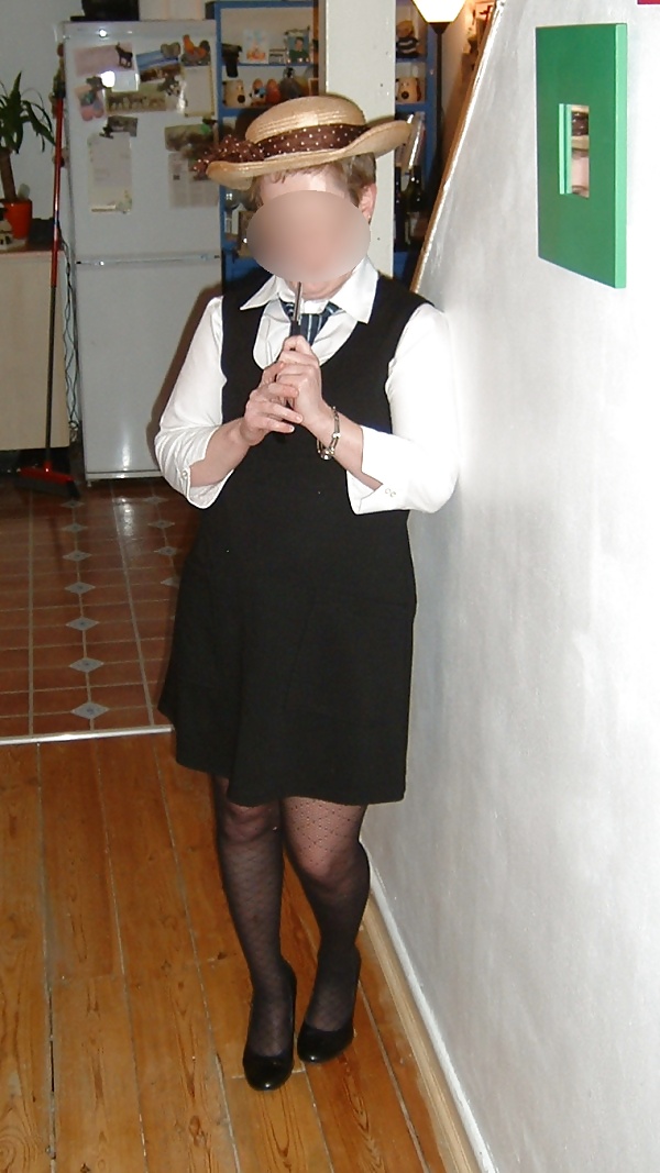 Slutty schoolgirl in ripped tights #14750844