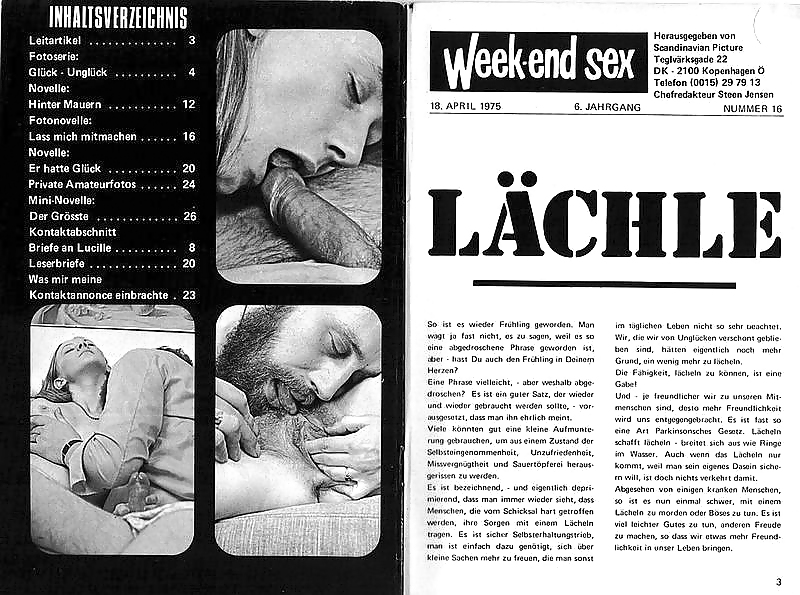 Vintage Zeitschriften Samlet Week-end Sex 16-1975 Deutsch #1715368