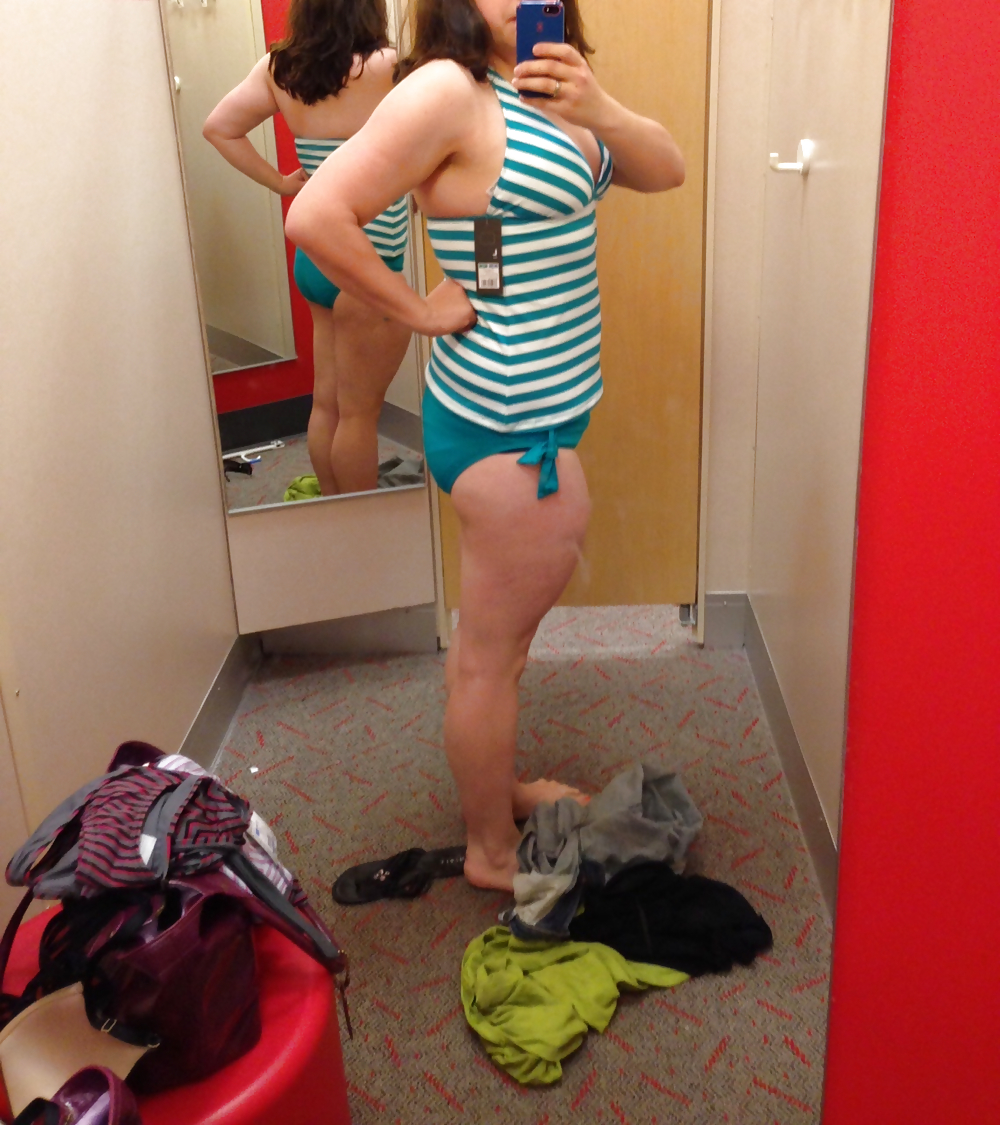 Wife trying on swim suits... #16547782