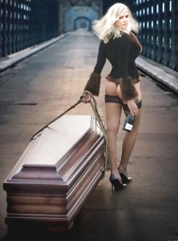 Gothic chicks getting naked in coffins #11750404