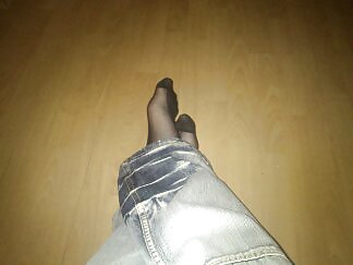 Stocking feet and jeans #15154673