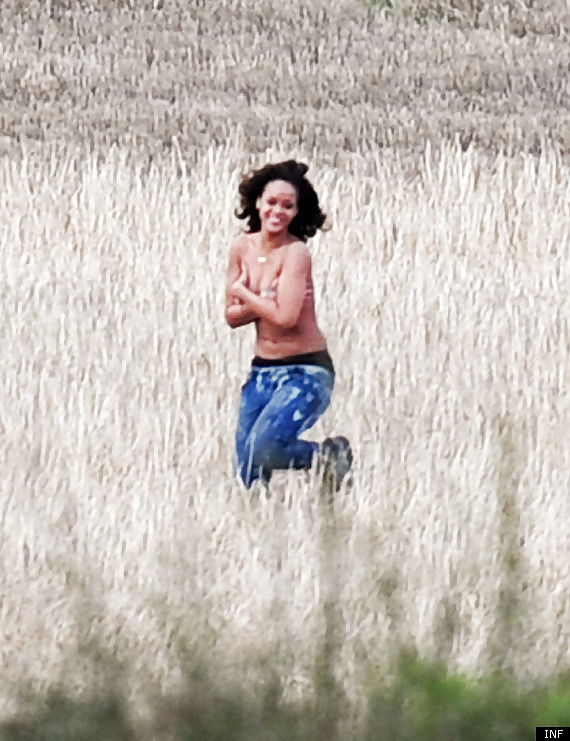 Rihanna Topless Candids on We Found Love Music Video Set #7516009